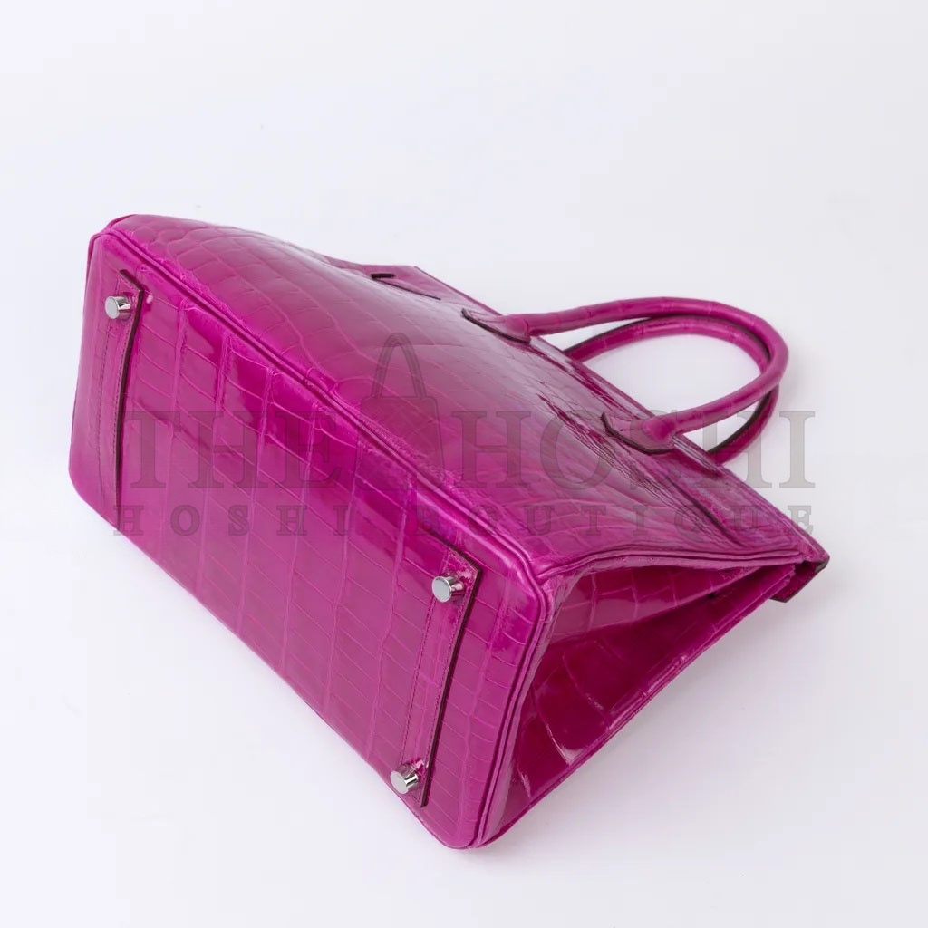 H**me5 MASTER BIRKIN 30 CROCODILE LEATHER HOT PEACH SILVER BUCKLE H041354CK03 (30*22*15cm) Master Quality